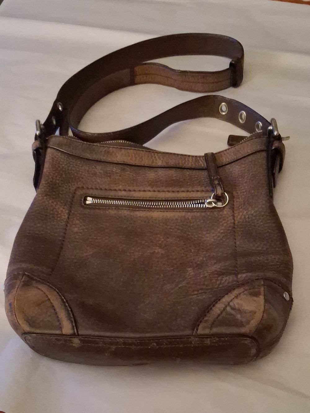 Coach Heritage Soft Milled Cowhide Brown  Leather Crosdbody Bag #F12819